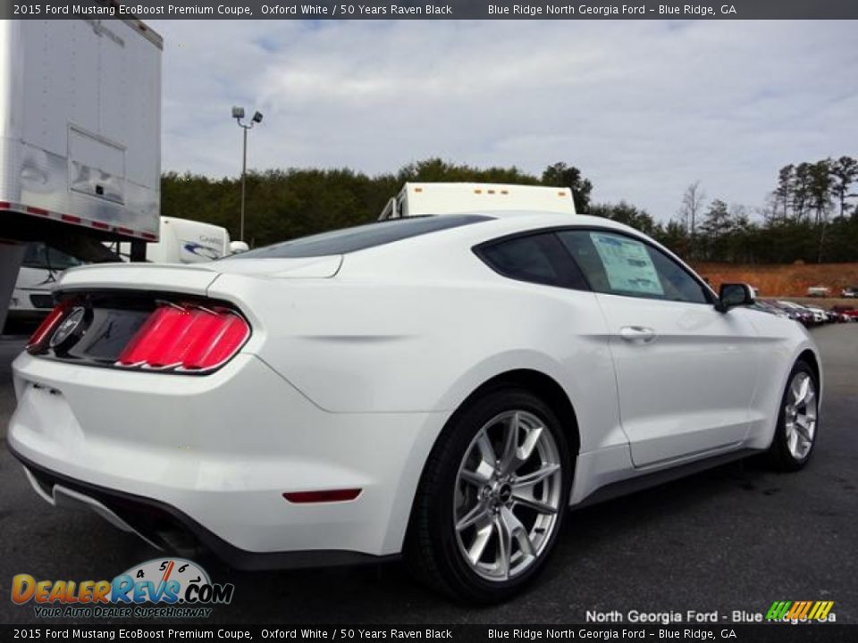 2015 Ford Mustang EcoBoost Premium Coupe Oxford White / 50 Years Raven Black Photo #5