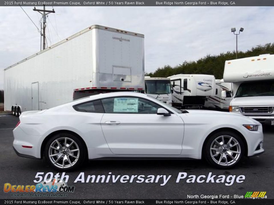 2015 Ford Mustang EcoBoost Premium Coupe Oxford White / 50 Years Raven Black Photo #6