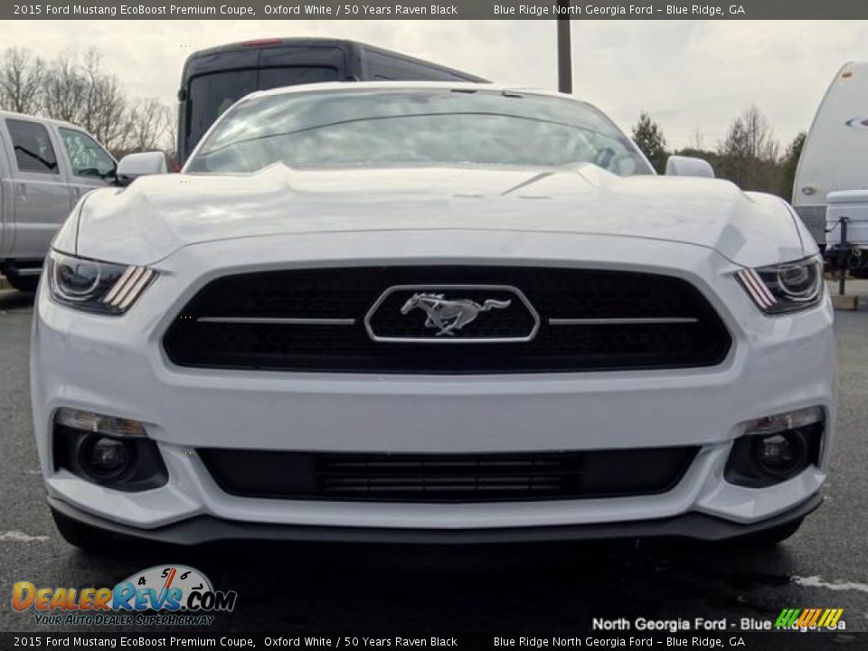 2015 Ford Mustang EcoBoost Premium Coupe Oxford White / 50 Years Raven Black Photo #8