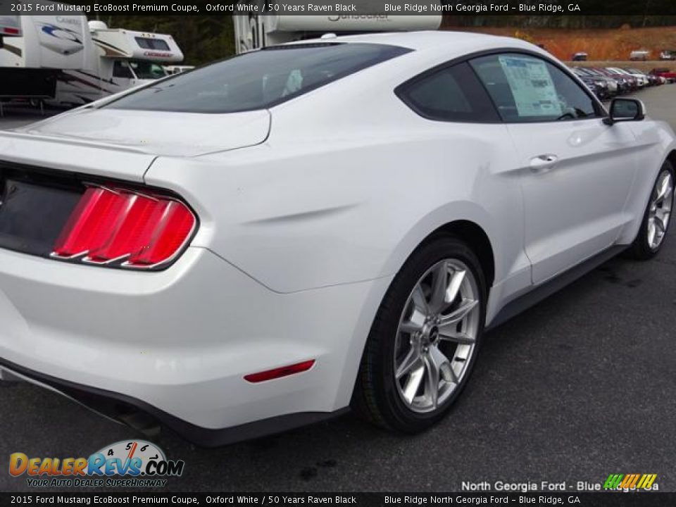 2015 Ford Mustang EcoBoost Premium Coupe Oxford White / 50 Years Raven Black Photo #30