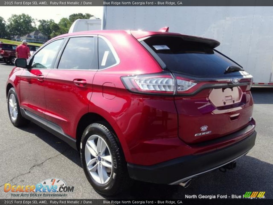 2015 Ford Edge SEL AWD Ruby Red Metallic / Dune Photo #3