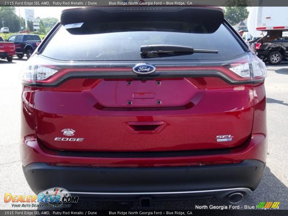 2015 Ford Edge SEL AWD Ruby Red Metallic / Dune Photo #4