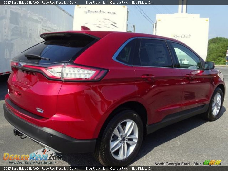 2015 Ford Edge SEL AWD Ruby Red Metallic / Dune Photo #5