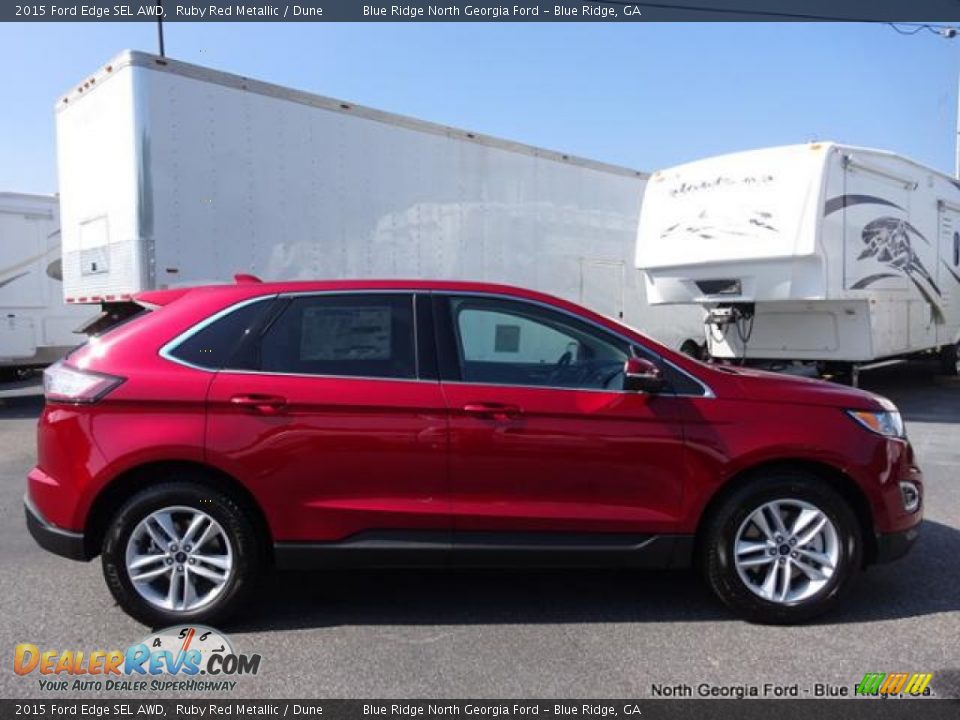 2015 Ford Edge SEL AWD Ruby Red Metallic / Dune Photo #6
