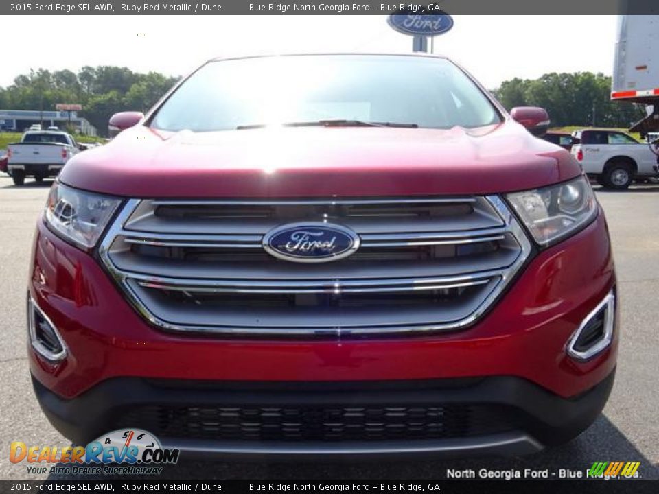 2015 Ford Edge SEL AWD Ruby Red Metallic / Dune Photo #8