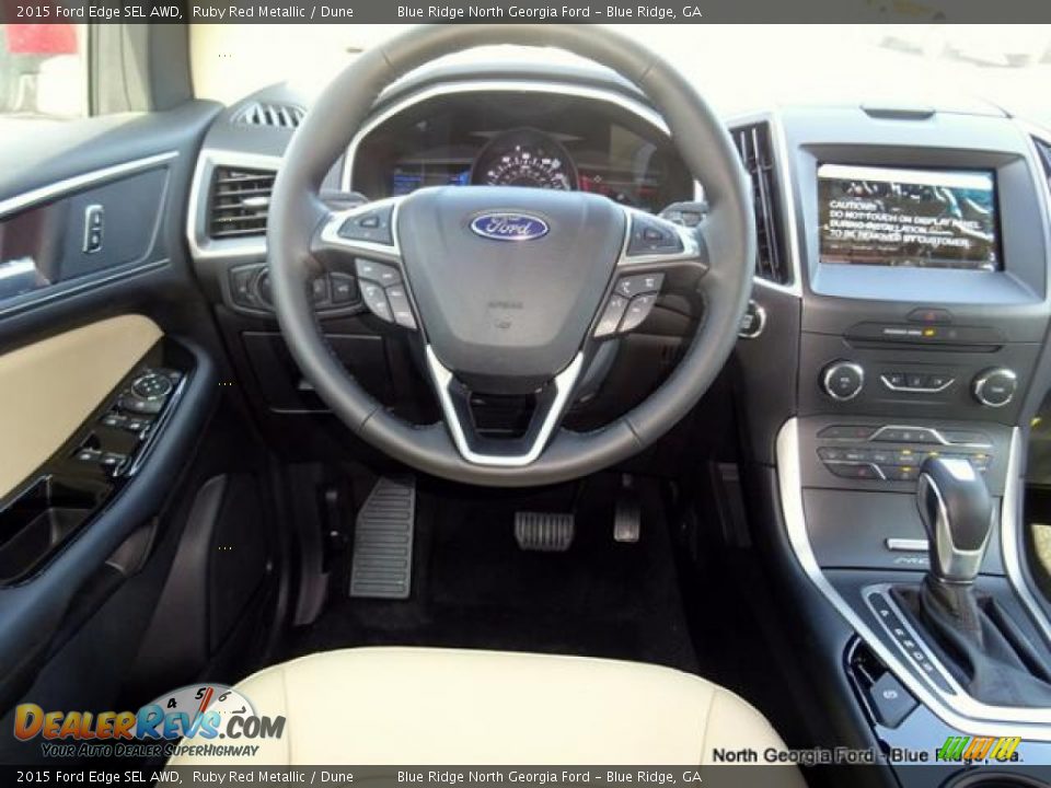 2015 Ford Edge SEL AWD Ruby Red Metallic / Dune Photo #17