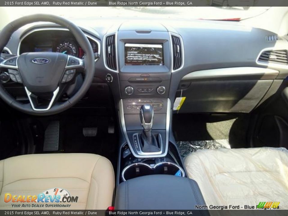 2015 Ford Edge SEL AWD Ruby Red Metallic / Dune Photo #18