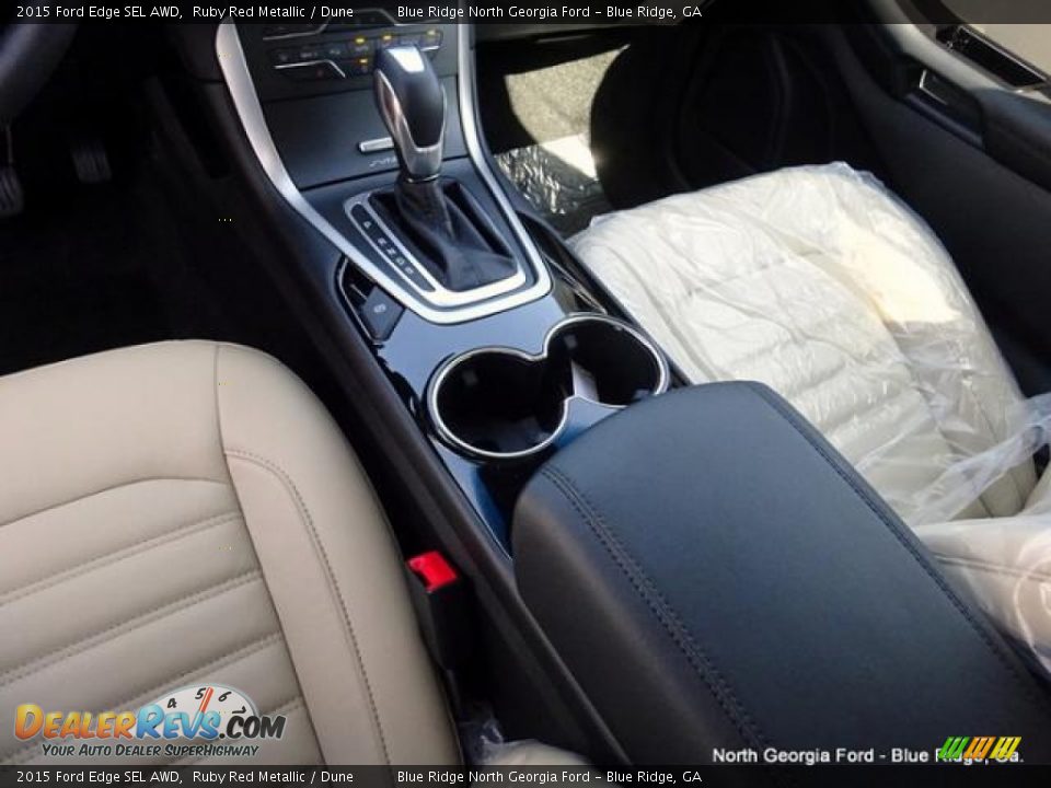 2015 Ford Edge SEL AWD Ruby Red Metallic / Dune Photo #27