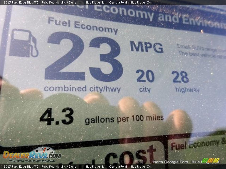2015 Ford Edge SEL AWD Ruby Red Metallic / Dune Photo #28