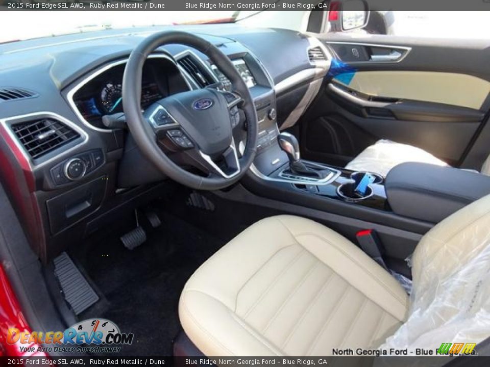 2015 Ford Edge SEL AWD Ruby Red Metallic / Dune Photo #30