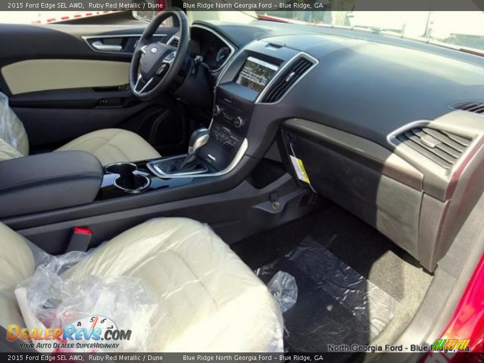 2015 Ford Edge SEL AWD Ruby Red Metallic / Dune Photo #31