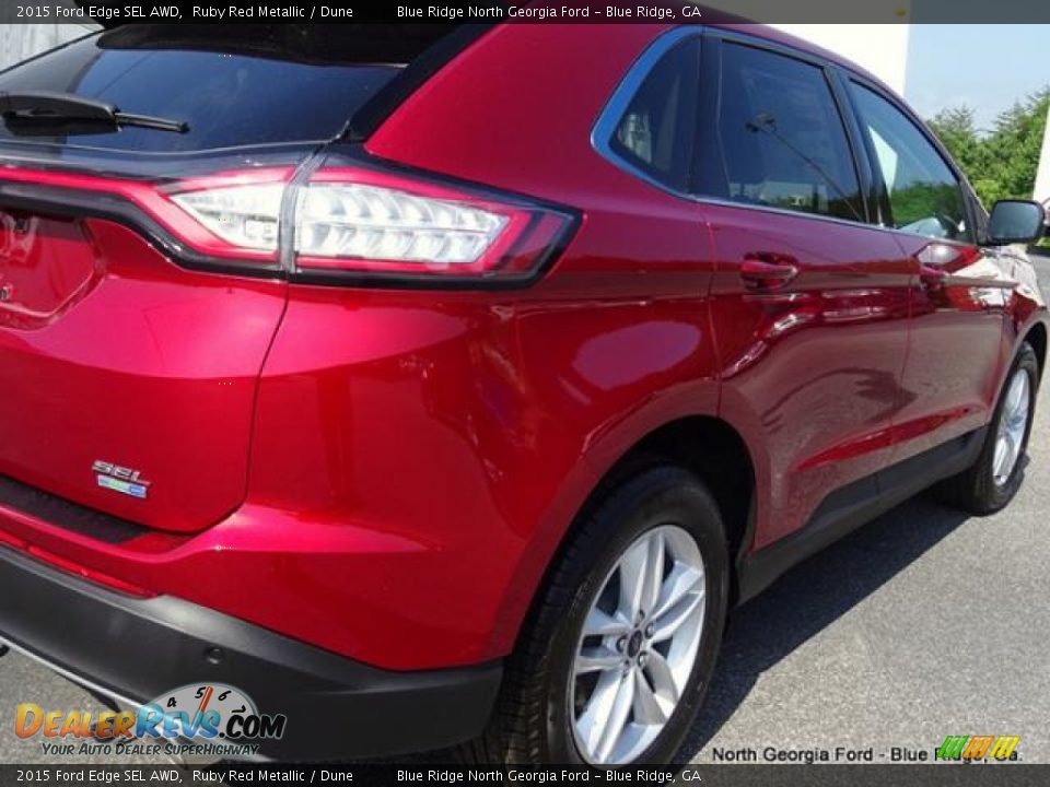 2015 Ford Edge SEL AWD Ruby Red Metallic / Dune Photo #36