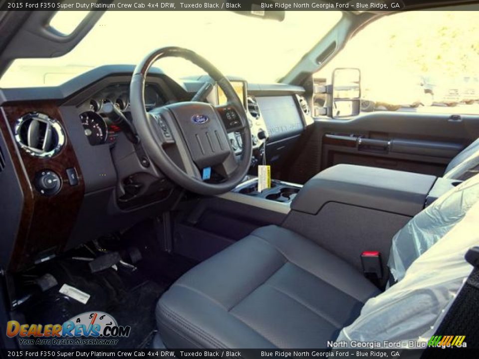 2015 Ford F350 Super Duty Platinum Crew Cab 4x4 DRW Tuxedo Black / Black Photo #33