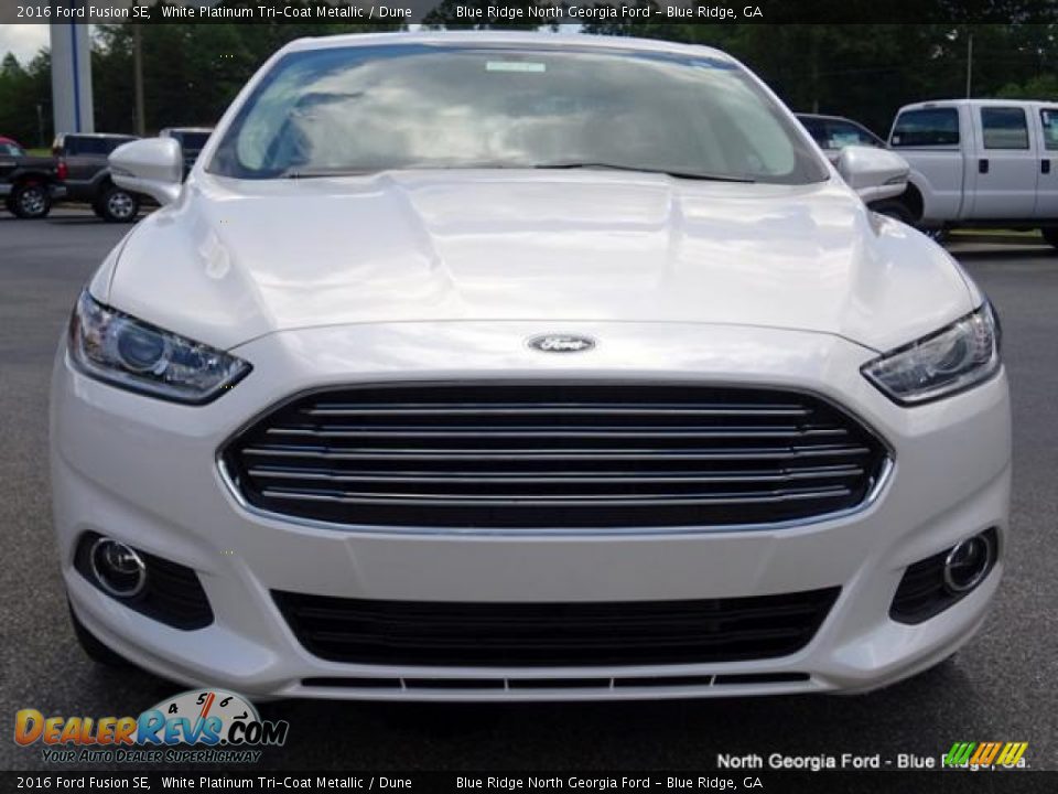 2016 Ford Fusion SE White Platinum Tri-Coat Metallic / Dune Photo #8