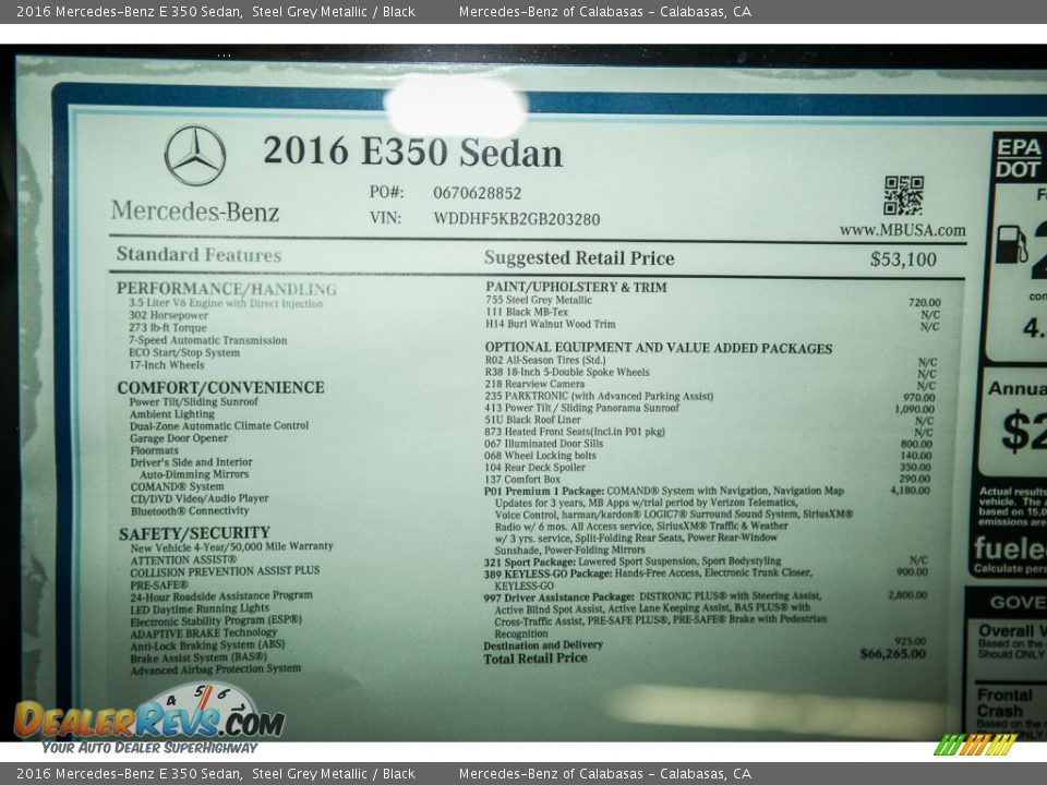 2016 Mercedes-Benz E 350 Sedan Steel Grey Metallic / Black Photo #12
