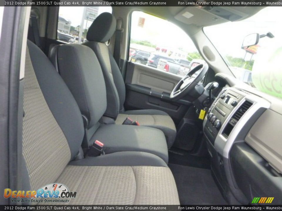 2012 Dodge Ram 1500 SLT Quad Cab 4x4 Bright White / Dark Slate Gray/Medium Graystone Photo #10