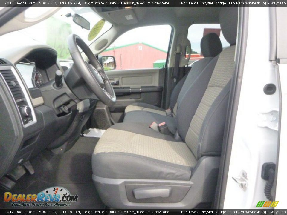 2012 Dodge Ram 1500 SLT Quad Cab 4x4 Bright White / Dark Slate Gray/Medium Graystone Photo #13