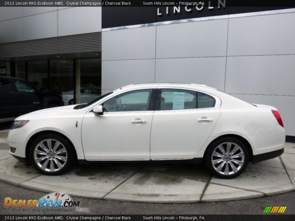 2013 Lincoln MKS EcoBoost AWD Crystal Champagne / Charcoal Black Photo #2