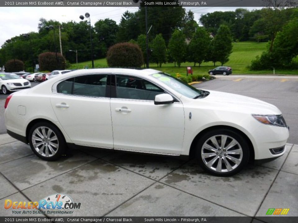 2013 Lincoln MKS EcoBoost AWD Crystal Champagne / Charcoal Black Photo #6
