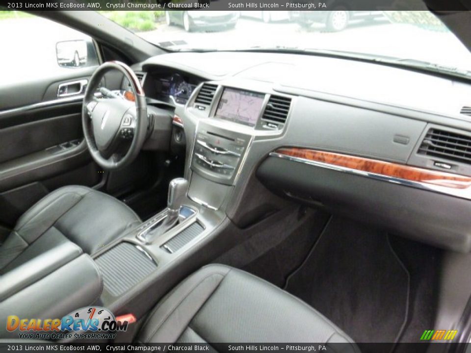 2013 Lincoln MKS EcoBoost AWD Crystal Champagne / Charcoal Black Photo #11
