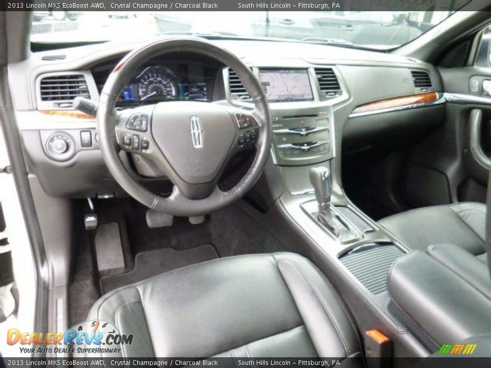 2013 Lincoln MKS EcoBoost AWD Crystal Champagne / Charcoal Black Photo #16