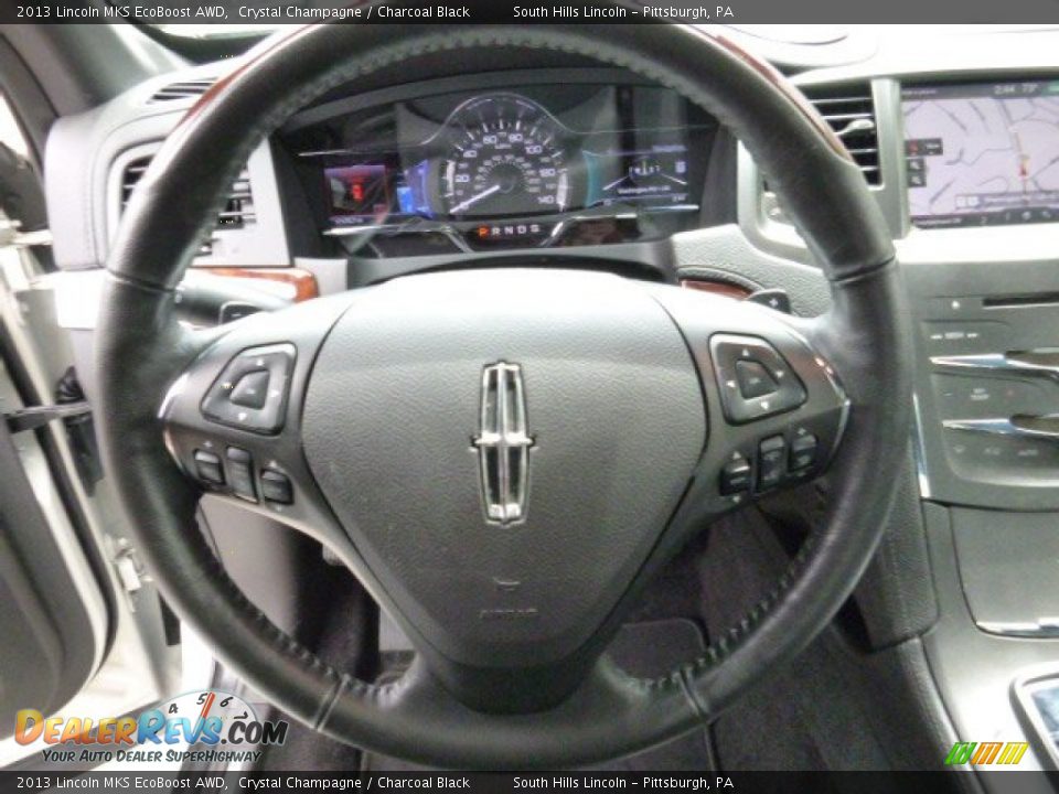 2013 Lincoln MKS EcoBoost AWD Crystal Champagne / Charcoal Black Photo #20
