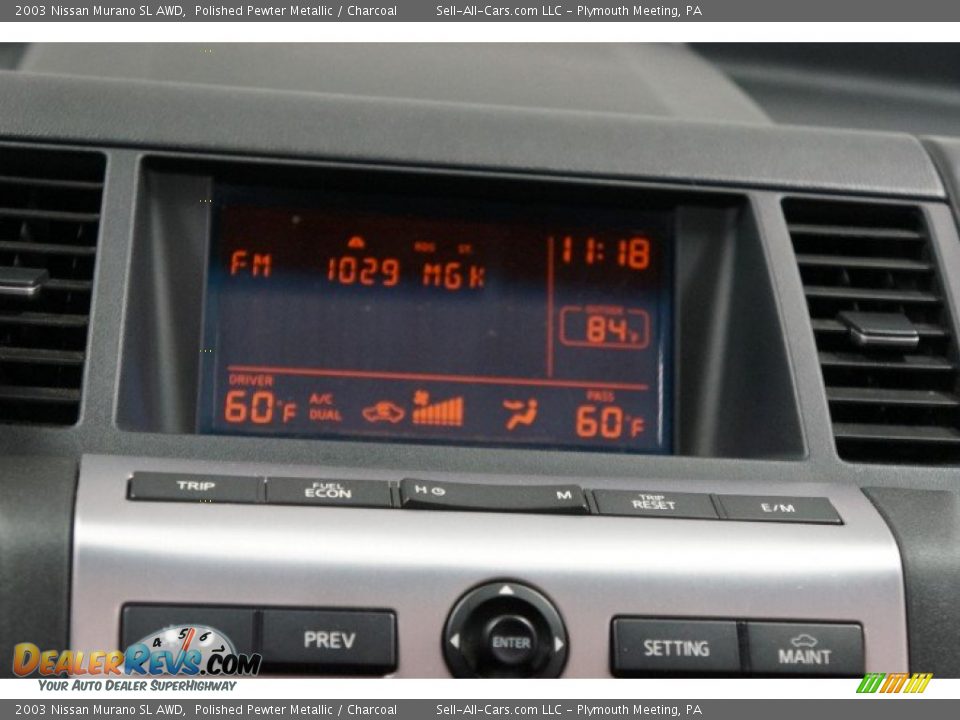 2003 Nissan Murano SL AWD Polished Pewter Metallic / Charcoal Photo #29