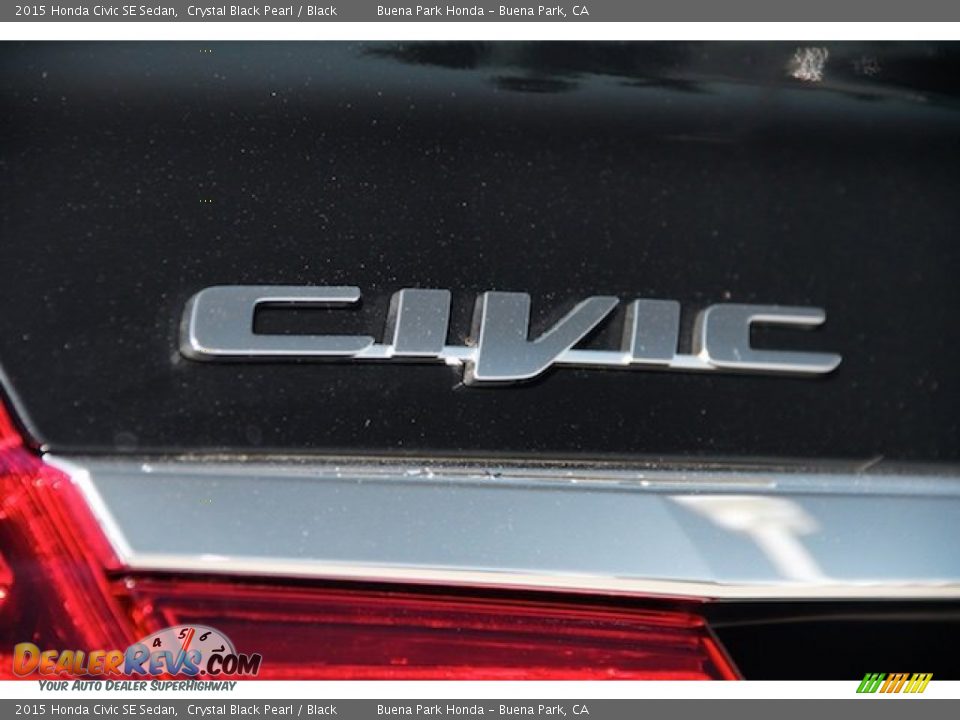 2015 Honda Civic SE Sedan Crystal Black Pearl / Black Photo #3