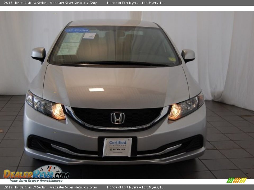 2013 Honda Civic LX Sedan Alabaster Silver Metallic / Gray Photo #3