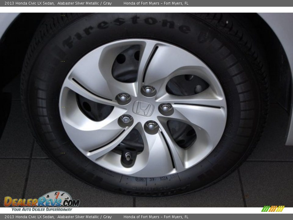 2013 Honda Civic LX Sedan Alabaster Silver Metallic / Gray Photo #4