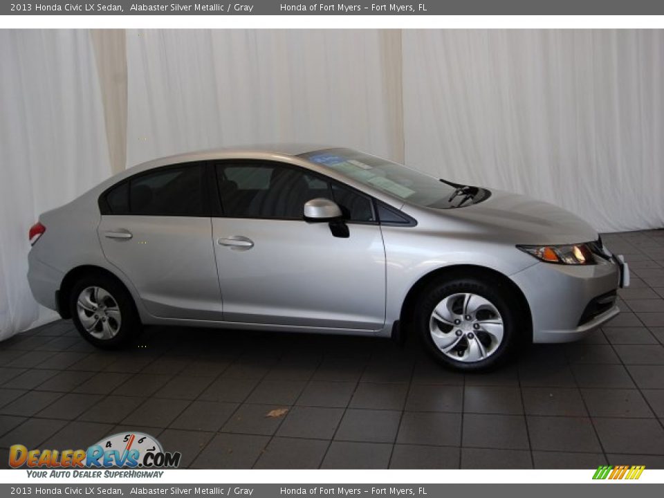 2013 Honda Civic LX Sedan Alabaster Silver Metallic / Gray Photo #6
