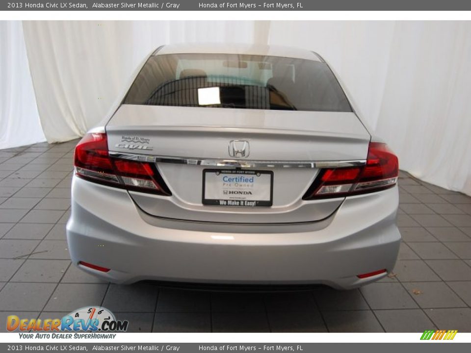 2013 Honda Civic LX Sedan Alabaster Silver Metallic / Gray Photo #7