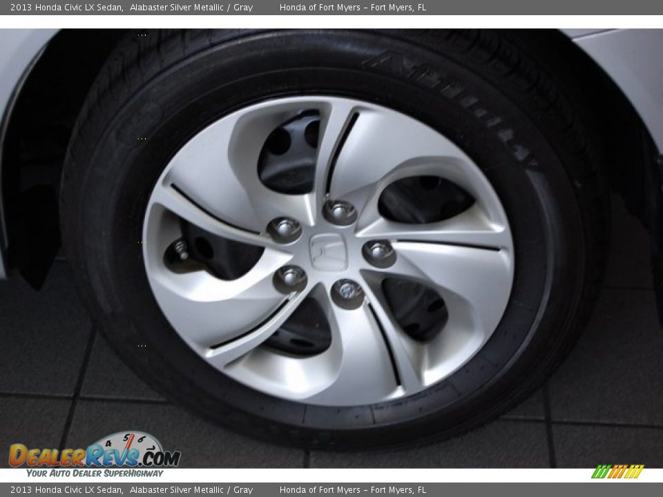 2013 Honda Civic LX Sedan Alabaster Silver Metallic / Gray Photo #9