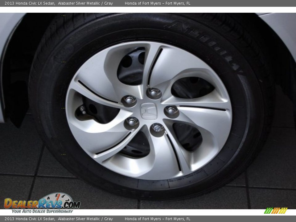 2013 Honda Civic LX Sedan Alabaster Silver Metallic / Gray Photo #10