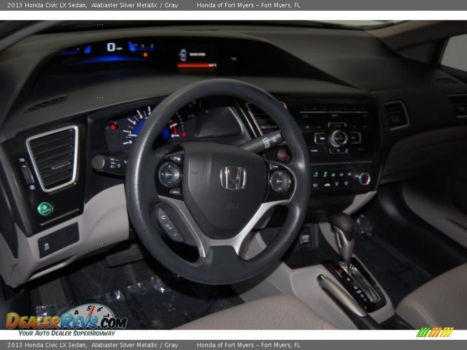 2013 Honda Civic LX Sedan Alabaster Silver Metallic / Gray Photo #13