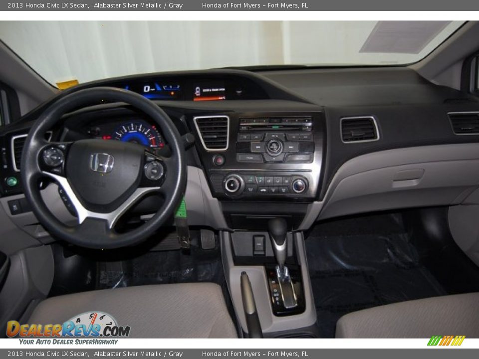 2013 Honda Civic LX Sedan Alabaster Silver Metallic / Gray Photo #26