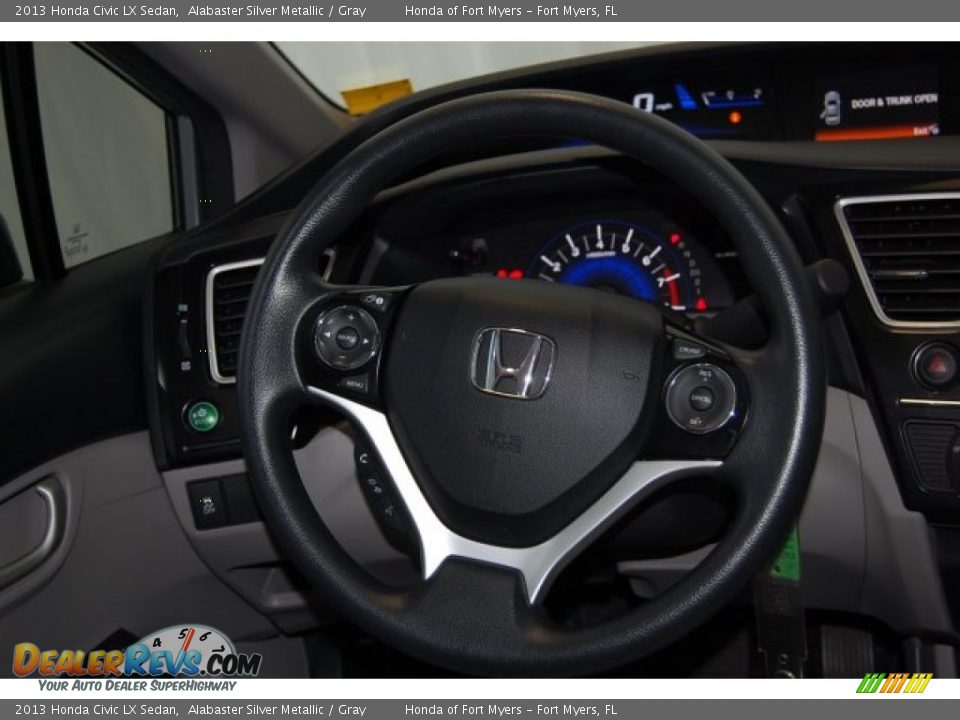 2013 Honda Civic LX Sedan Alabaster Silver Metallic / Gray Photo #27