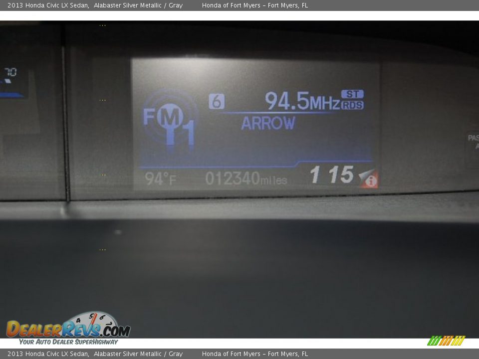 2013 Honda Civic LX Sedan Alabaster Silver Metallic / Gray Photo #35