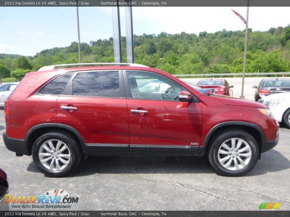 2011 Kia Sorento LX V6 AWD Spicy Red / Gray Photo #6