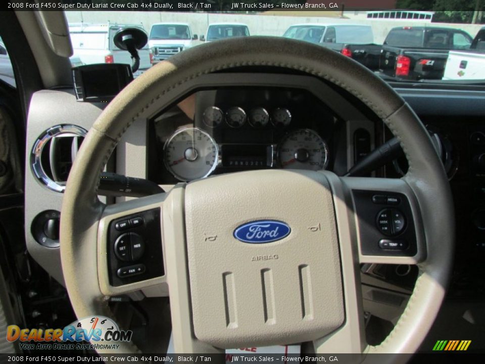 2008 Ford F450 Super Duty Lariat Crew Cab 4x4 Dually Black / Tan Photo #30
