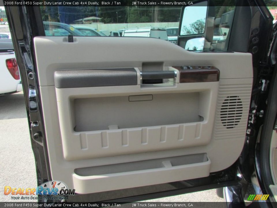 2008 Ford F450 Super Duty Lariat Crew Cab 4x4 Dually Black / Tan Photo #35
