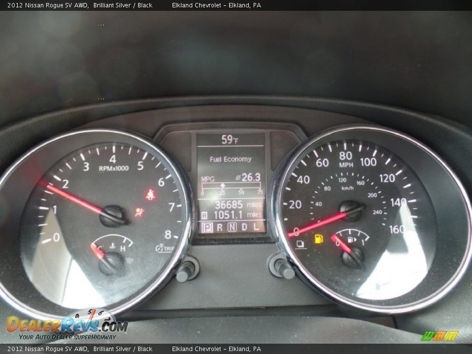 2012 Nissan Rogue SV AWD Brilliant Silver / Black Photo #23