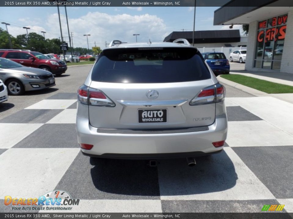2015 Lexus RX 350 AWD Silver Lining Metallic / Light Gray Photo #4