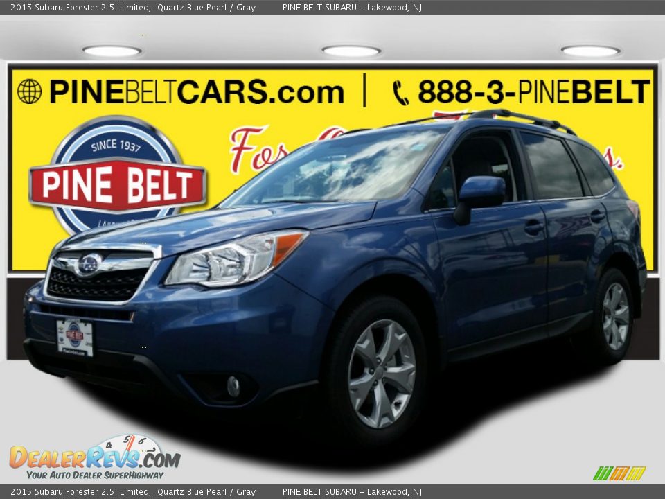 2015 Subaru Forester 2.5i Limited Quartz Blue Pearl / Gray Photo #1