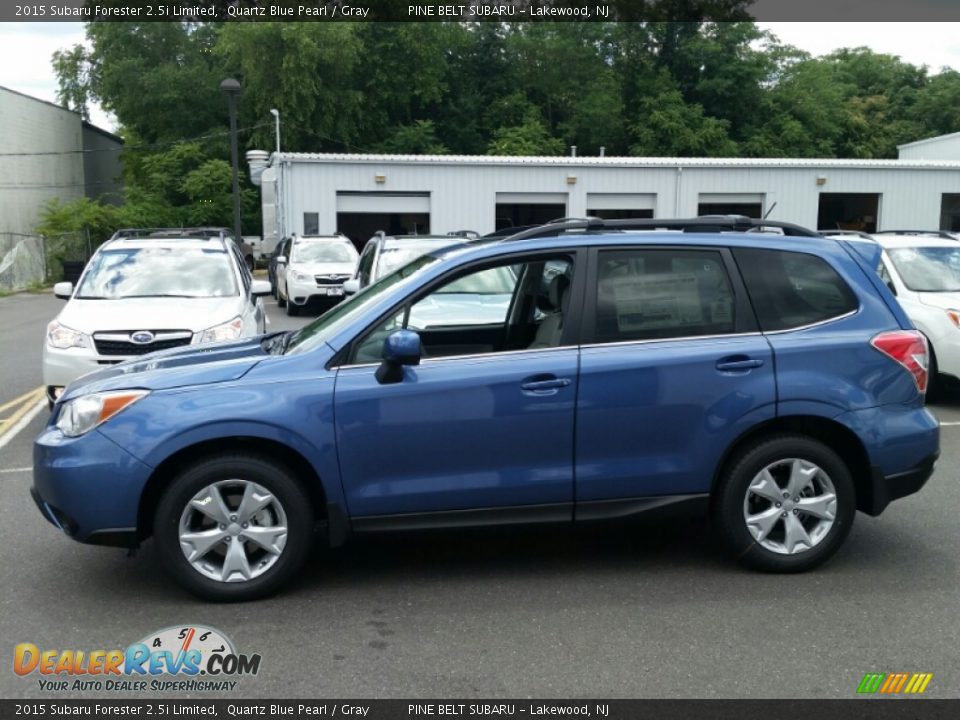 2015 Subaru Forester 2.5i Limited Quartz Blue Pearl / Gray Photo #3