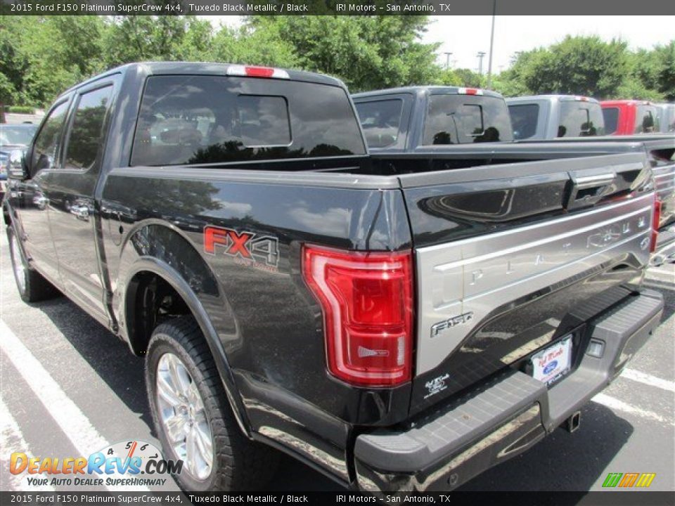 2015 Ford F150 Platinum SuperCrew 4x4 Tuxedo Black Metallic / Black Photo #4