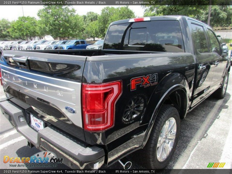 2015 Ford F150 Platinum SuperCrew 4x4 Tuxedo Black Metallic / Black Photo #5