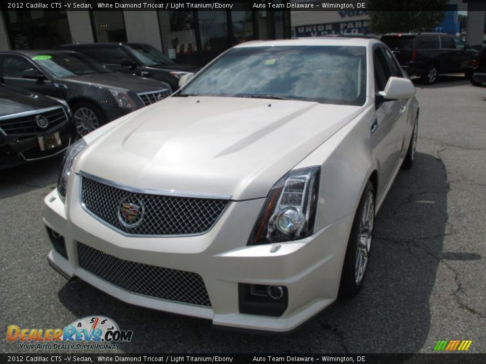 2012 Cadillac CTS -V Sedan White Diamond Tricoat / Light Titanium/Ebony Photo #2