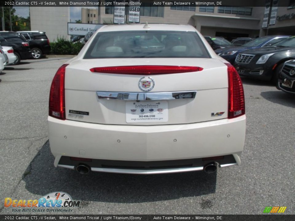 2012 Cadillac CTS -V Sedan White Diamond Tricoat / Light Titanium/Ebony Photo #5