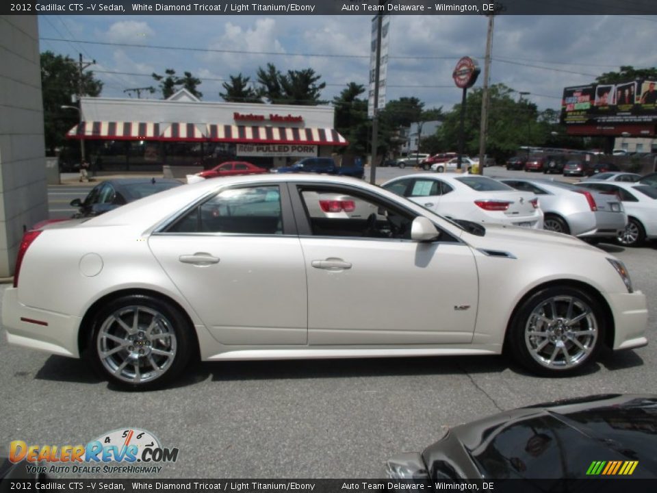 2012 Cadillac CTS -V Sedan White Diamond Tricoat / Light Titanium/Ebony Photo #7